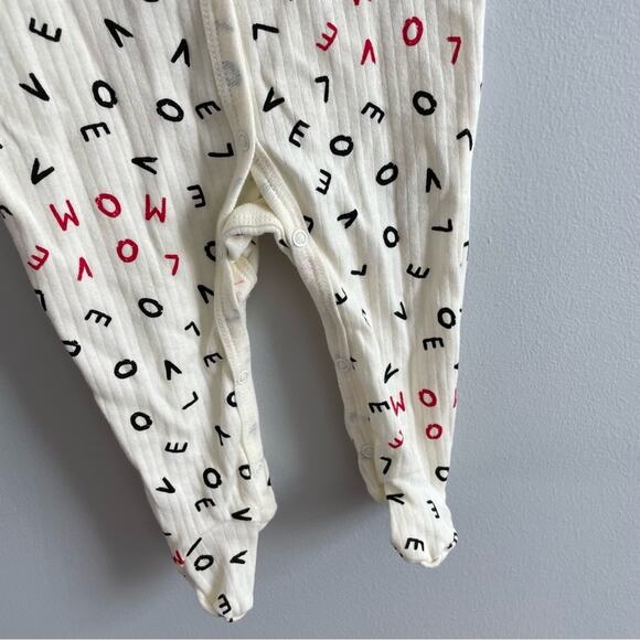 Willow + Whimsey By Bon Bebe One Piece Jumper Sleeper Love Mom Alphabet Soup 3-6 - Picture 5 of 5
